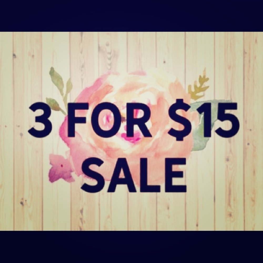 Any item w/ Purple Dot is 3 for $15!